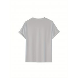 Men'S Stylish Lion Graphic T-Shirt - Brown with Golden Accent Design, Casual Summer Wear, Lightweight Polyester Fabric, Round Neck, Machine Washable, Casual Summer Top|Round Neck Shirt|Polyester Fabric