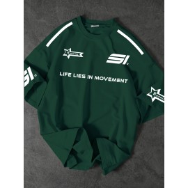 [Men's Slogan T-Shirt] Soft Polyester Men's Street Fashion T-Shirt | 