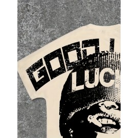 Men's Casual Graphic Print T-Shirt with Bold 