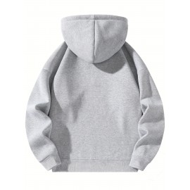 [Sporty Sweatshirts] 2pcs Sporty Comfortable Fleece-Lined Half-Zip Hooded Sweatshirts | Unisex Regular Fit Polyester Pullovers with Zippered Pockets for Gym, Casual & Lounge Wear, Machine Washable, Soft Knit Texture, Heather Grey & Black