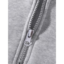 [Sporty Sweatshirts] 2pcs Sporty Comfortable Fleece-Lined Half-Zip Hooded Sweatshirts | Unisex Regular Fit Polyester Pullovers with Zippered Pockets for Gym, Casual & Lounge Wear, Machine Washable, Soft Knit Texture, Heather Grey & Black