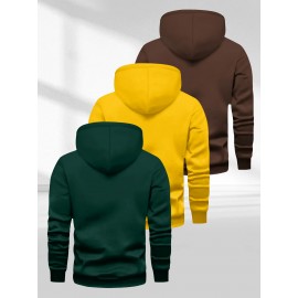 Men'S Casual Minimalist Style Hoodie, Paris Letter Print Men'S Long Sleeve Hoodie Three-Piece Set