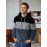 Men's Heavyweight Plush Hoodie - Winter Thermal Pullover Sweatshirt with Kangaroo Pocket, Dark Grey/Black Color Block Hooded Sweater for Cold Weather, Machine Washable Loose Fit Casual Outerwear, Ribbed Cuffs And Hem