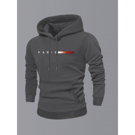 Men's Heavyweight Hoodie - Beige/Pink/Gray/ Options - Machine Washable Pullover Sweatshirt for Fall/Winter - Urban Streetwear Essentials - Casual Layering Clothing