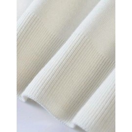 Men'S Casual V-Neck Sweater - Soft Knit, Long Sleeve, Solid White, Perfect for Fall & Winter, Versatile for Outdoor & Indoor Wear, Winter Clothing | Vneck Sweater | Knit Construction