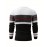 Men'S Fashionable Striped Knit Pullover Sweater - Stretchy Blend, Long Sleeve, Round Neck, Black/White/Red Vertical Stripes, Casual Style for Fall/Winte