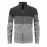Men's Knitted High Collar Zip-Up Striped Casual Fleece-Lined Thick Sweater