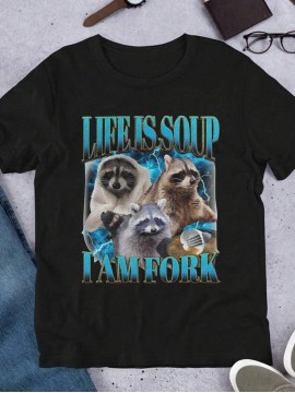 [MKONGCOSTUME Raccoon Tee] MKONGCOSTUME Men's Lightweight Polyester Casual T-Shirt | Short Sleeve, Crew Neck, Summer Tee with 